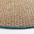 thumbnail image 4 of SAFAVIEH Natural Fiber Arbor Bordered Area Rug, Natural/Dusty Teal Blue, 8' x 8' Round - Coastal Design, Natural & Dusty Teal Blue, Seagrass, Ideal for Entryway, Kitchen, Living Room, Office, 4 of 11