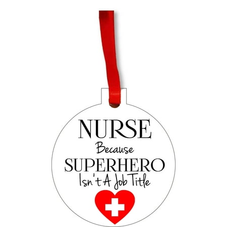 Quotes For Christmas Ornaments Ornament For Nurse - Quote - Heart Round Shaped Flat Hardboard Christmas Ornament Tree Decoration - Unique Modern Novelty Tree Décor Favors ()