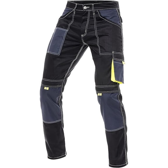 Men’s Heavy Duty Cargo Work Pants – Cordura Reinforced Knees, Multi‑Pocket Utility Trousers for Construction