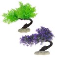 thumbnail image 1 of Acuario, decoración de pecera, 2 plantas artificiales para acuario, conjunto de árbol, decoración de pecera, 1 of 5