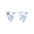 thumbnail image 2 of BemeyourBBs Newborn Baby Boy Girl Baseball Outfit Summer Clothes Letters Baseball Print Short Sleeve Romper Tops with Long Pants Set Hat 3Pcs Spring Summer Fall Clothes, 2 of 9