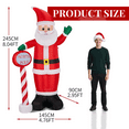 thumbnail image 5 of Ktaxon 8Ft Christmas Inflatable Decorations Santa Claus Decoration, Standing By the Street Sign,Blow up Santa Decor, 5 of 9