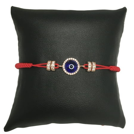 - 1 Hamsa Evil Eye Rose Gold Sterling Silver 925 Bracelet Crystal Red String Charm