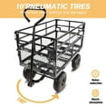 thumbnail image 5 of Furnibear Heavy Duty Steel Garden Cart 1500lbs Capacity, 6.35 cu ft, 40.55 inch x 27.56 inch Folding Utility Wagon with Double-Layer Removable Side, Black, 5 of 8
