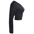 thumbnail image 5 of One Sleeve Top Women T-Shirt Long Sleeve - One Shoulder Casual Wear Black Size M 1Pack, 5 of 5