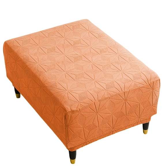AUQ Stretch Square Ottoman Covers Slipcover,Soft Knitted Jacquard Cover for Ottoman Square Footstool Protector for Living Room 13-18in