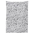 thumbnail image 3 of Ambesonne Black White Tablecloth Rectangular Table Cover, Orchid Flowers Leaf, 52"x70", Charcoal Grey White, 3 of 4
