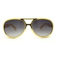 thumbnail image 2 of Iconic Rock and Roll Flashy Metallic Finish Plastic Racer Sunglasses Gold - Smoke, 2 of 4