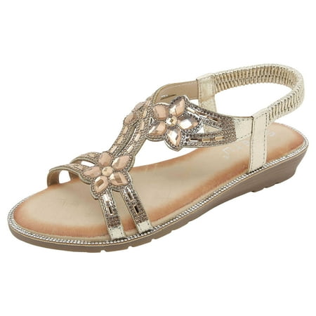 

PEASKJP Womens Sandals Beach Sandals for Women Dressy Summer Rope Bohemian Sandals Spring Casual Womens Shoes (Gold 8.5)