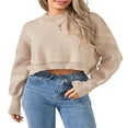 thumbnail image 2 of Ladies‘ Solid Color Knit Sweater with Long Sleeves and Loose Fit, 2 of 9