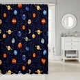 thumbnail image 2 of Manfei Cartoon Planets Shower Curtain 72Wx84L,Moon Starry Sky Print Bathroom Shower Curtain,Dark Blue, 2 of 5
