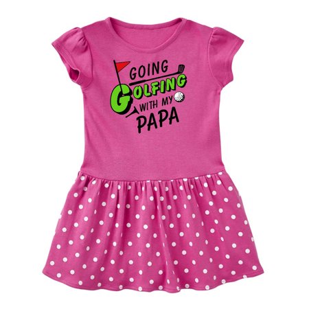 

Inktastic Going Golfing with my Papa- kids golf Gift Toddler Girl Dress