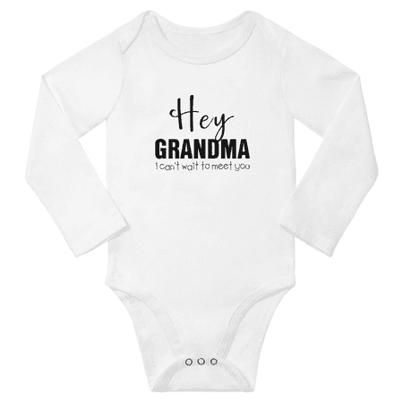 

Hey Grandma I Can t Wait To Meet You Cute Baby Long Sleeve Jumpsuits Clothes Boy Girl Unisex (White 12-18M)
