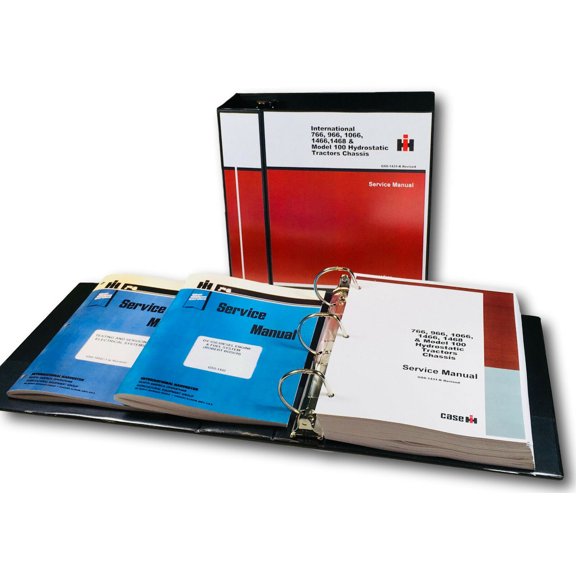 International 1468 Tractor Service Manual Set Dv-550 Engine Chassis Ovhl
