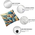 thumbnail image 6 of nygtbtfer Decorative Throw Pillow Covers in The Style of Gold and Cyan Satin Throw Pillow Covers Teal and Gold Decorative Bed Pillows Pillow Case Farmhouse Rustic Cushion Case White, 6 of 7
