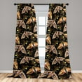 thumbnail image 4 of Ambesonne Spring Curtains, Flying Colorful Moths Art, Pair of 28"x84", Burnt Sienna and Pale Yellow, 4 of 5