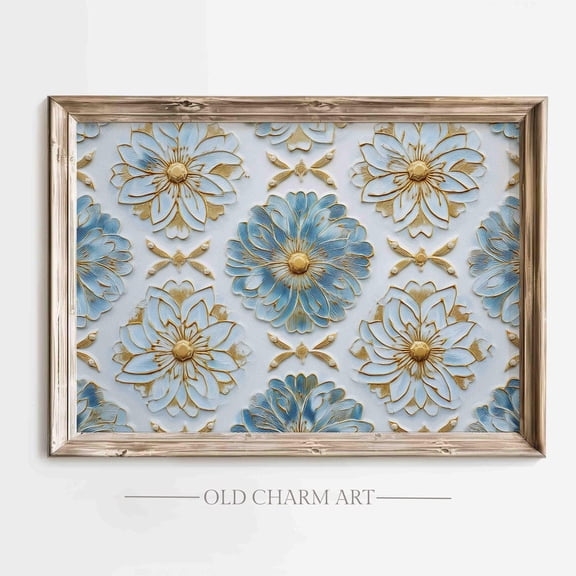 Abstract Wall Art, Vintage Chateaucore Art Poster, Geometric Patter Poster, Kitchen Abstract, Cottage Wall Decor Wa446, Unframed Poster Size 8x12