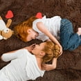 thumbnail image 5 of Junovo Oval Fluffy Area Rugs for Bedroom Plush Shaggy Carpet for Kids Room Bedside Nursery Mats, 2.6' x 5.3',Coffee, 5 of 8