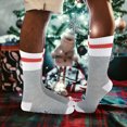 thumbnail image 5 of Men's Women's Christmas Holiday Fun Dress Socks Funny Gifts Cute Novelty Cotton Pale Grey, 5 of 6