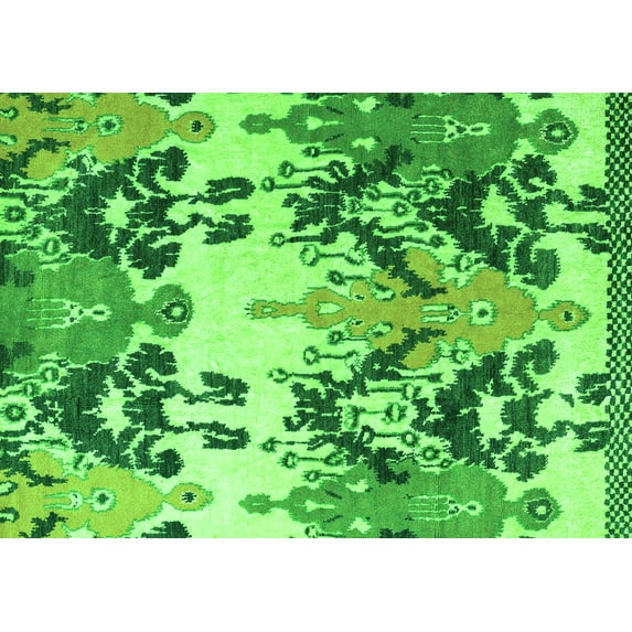 Ahgly Company Indoor Rectangle Abstract Green Modern Area Rugs, 7' x 10'