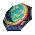 thumbnail image 2 of BZSMCE One-Touch Auto Open Close Rain Umbrella With Creative Colorful Planet and Stars Pattern, 2 of 7