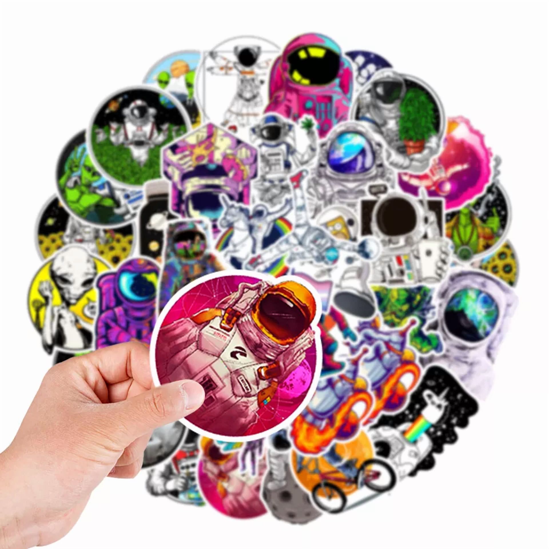 BUTTERFLY- 50Pcs Waterproof Vinyl Stickers Astronaut Nasa Alien Luggage Phone Laptop Window