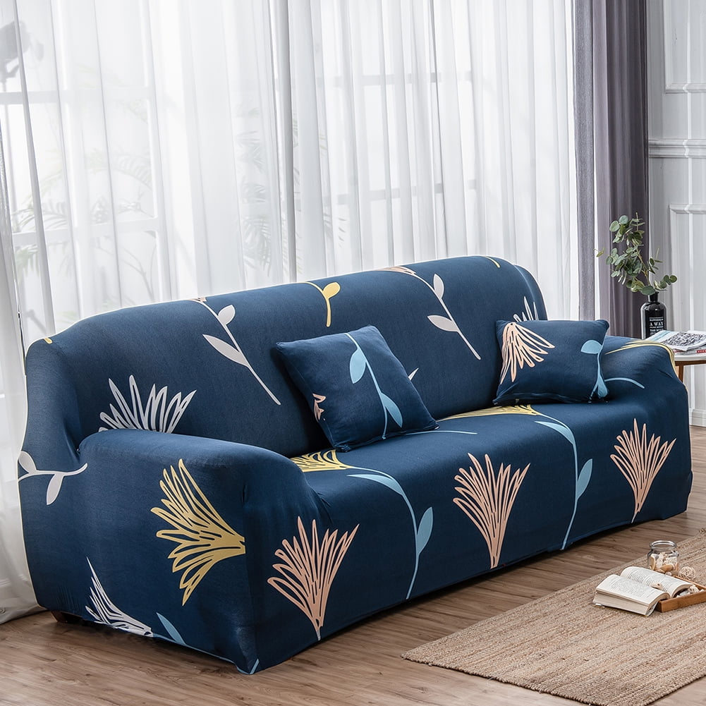 1 2 3 4 Seater Printed Sofa Cover Couch Slipcover, Elastic Stretch Armchair / Loveseat / Couch Sectional Sofa Slipcover Furniture with 1 Pillowcase Protector Dog Pet
