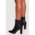 thumbnail image 3 of Women's Pointy Toe Block Heel Faux Leather Ankle Booties, 3 of 3