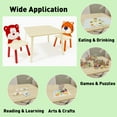 thumbnail image 5 of 3 Piece Kids Table and Chairs Set Toddler Activity Table Wooden Animal Table & Chair Set for Crafts, Snacks & Learning, 5 of 9