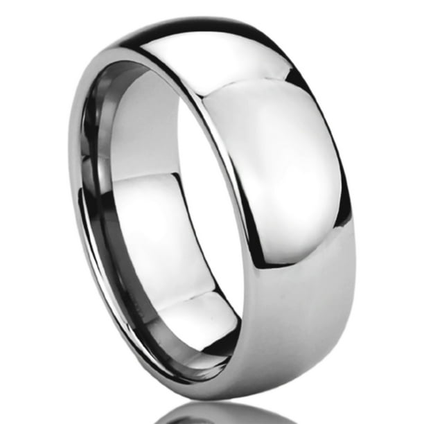 Pristine J - Men's Women's Stainless Steel 8mm Wedding Band Ring High ...