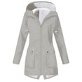 thumbnail image 2 of Waterproof Jacket Women Outdoor Waterproof Fleece Lined Jacket Hooded With Pockets Long Sleeve Hooded Casual Jacket For Cold Wet Weather Women's Down Jacket, 2 of 5