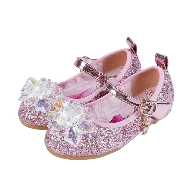 Zapatos de princesa para niñas, moda de verano, primavera y otoño, zapatos de suela suave, zapatos de cristal para niños, zapatos planos con diamantes de imitación