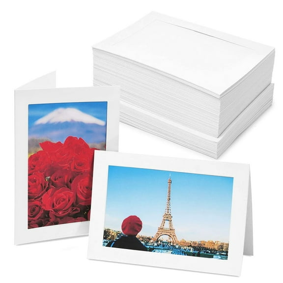 Best Paper Greetings Photo Frame Cards - 4 x 6 In, White, 48 Pack, Modern - Paper Picture Frames - Photo Holders for Pictures