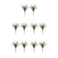 thumbnail image 3 of Wosthever 2 uds flores artificiales de plástico falso tallo largo plantas falso ramo interior hogar boda granja decoración púrpura Type2 NO2, 3 of 6