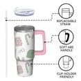 thumbnail image 3 of Green 30oz Holiday Tumbler with Handle and Straw, Cute Reindeer Stainless Steel Insulated Cup Gifts, 3 of 5