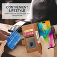 thumbnail image 4 of Dteck Wallet Case for iPhone 16 6.1" 2024, Premium PU Leather Folio Magnetic Closure Card Holder Kickstand Full Protection Phone Case Compatible with iPhone 16,Brown, 4 of 6
