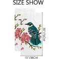 thumbnail image 3 of GZHJMY Fingertip Hand Towels, 2 Pack Pcs Bird Sitting on a Branch of Cherry Blossoms Absorbent Face Bath Towels for Bathroom Kitchen, 30"x15", 3 of 6