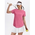 thumbnail image 5 of Ronuti Womens Workout Tops Short Sleeve Activewear T-Shirts Quick Dry Breathable Gym Running Yoga Athletic Wear, 5 of 11