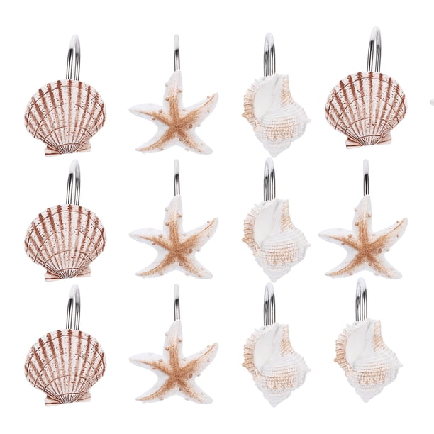 GOOHOCHY 12 ganchos para barra de cortina de baño (colores surtidos)