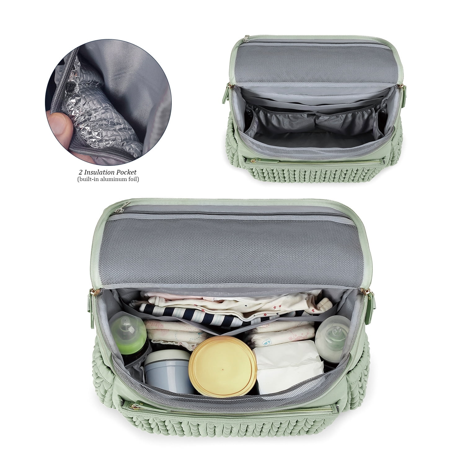 Sunyuer Convertible Diaper Bag Backpack, Waterproof Stylish Nappy Changing Bag, Travel Mummy Bag with Changing Pad & Shoulder Strap