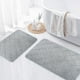 thumbnail image 5 of Bewildely Juego de 3 piezas de alfombrilla de baño lavable de poliéster - Combinación de juego de sensación de pie cómodo de tela es Juegos de accesorios de baño estampado de linterna 3D verde, 5 of 6