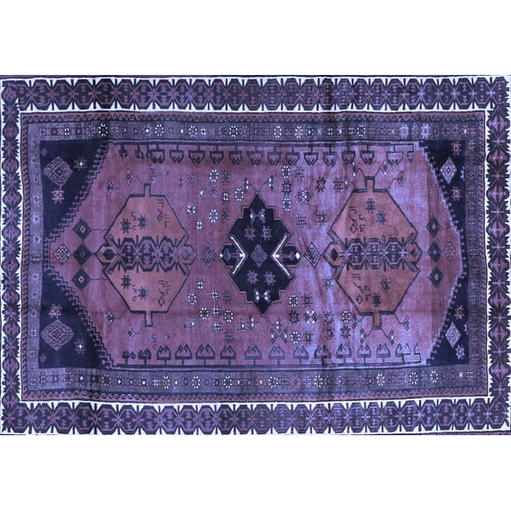 Ahgly Company Machine Washable Indoor Rectangle Persian Blue Traditional Area Rugs, 2' x 4'
