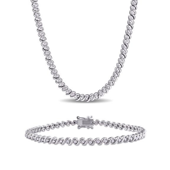 Everly Women's Diamond Sterling Silver Bracelet Jewelry Set