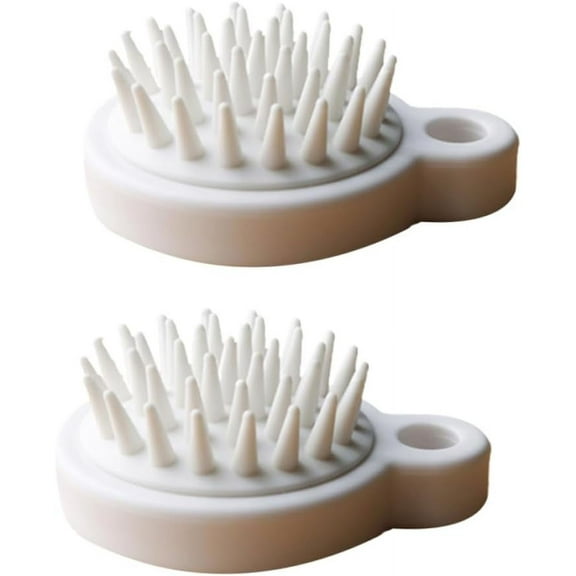 2pcs Scalp Shampoo Hand Scrubber Silicone Scalp Massager Silicone Head Scrubber Dry Hair Brush Scalp Scrubber Cleansing Scrubbers Washing Hair Brushes Bathroom Accessories White