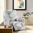 thumbnail image 2 of Dznils Printed Recliner Chair Cover Polyester Stretch Recliner Sofa Slipcover, Black Gray Stripe, 2 of 11