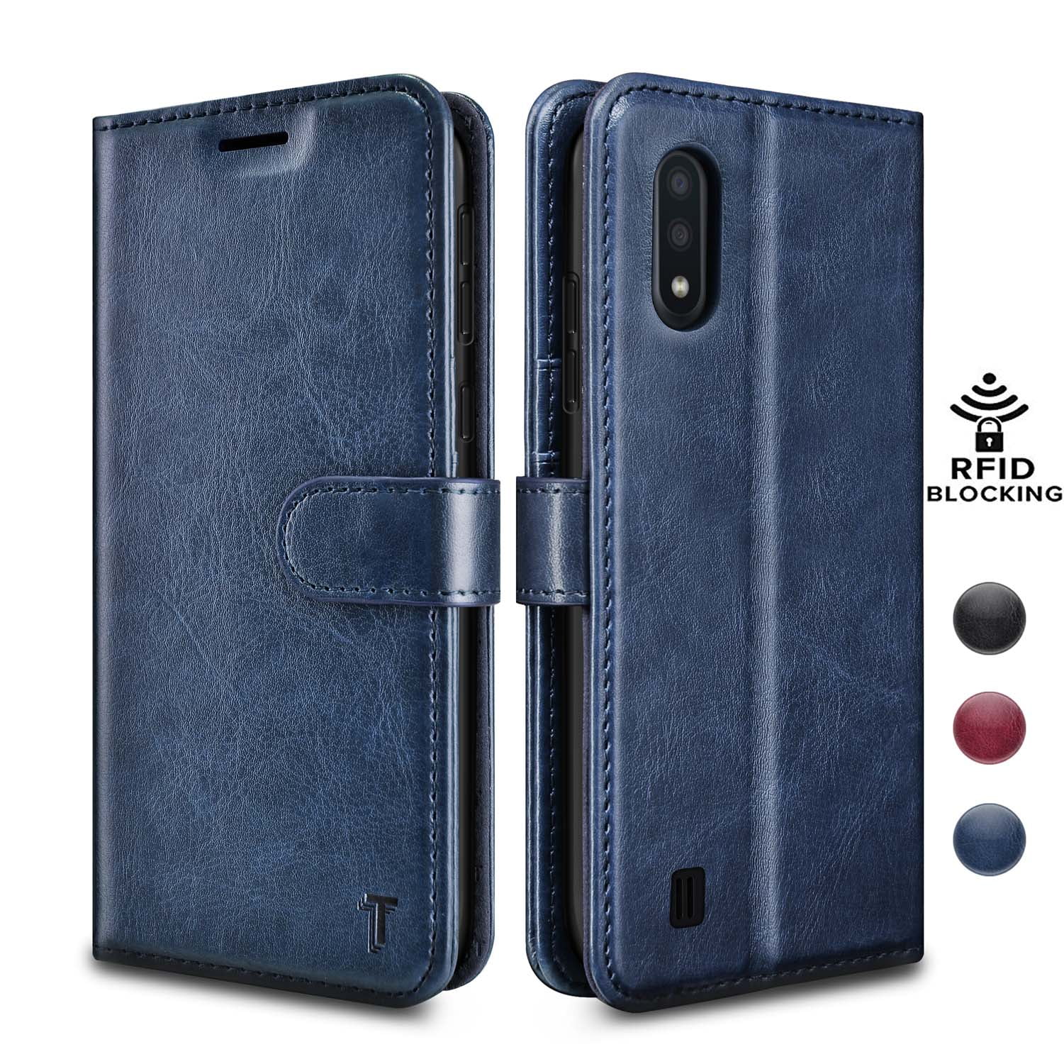 Galaxy A01 Case, Njjex Galaxy A01 Cases [3 Card Slot] [Kickstand] [Gift