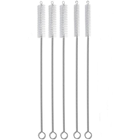 

Stainless Smooth Hair Suction Glass Tube Cleaner Brush Tool Fish Tank Straw Bottle Cleaning Brush 1/5/10pcs