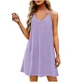 thumbnail image 2 of Coorders No Boundaries Strappy Midi Dress，Sleeveless V-Neck Mesh Dress for Women’s and Women’s Plus, Purple,Size,XXL, 2 of 6