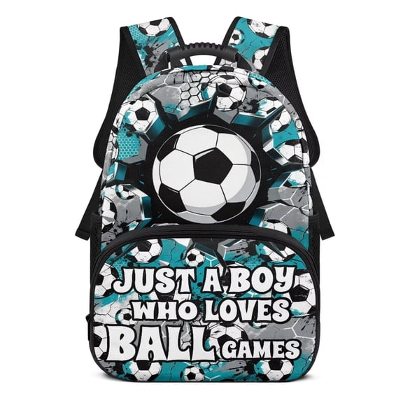 Pzuqiu Soccer School Backpack for Girls Kids Large Capacity Book Bag for Kindergarten Elementary Middle School Children's School Bag Rucksack with Water Bottle Pocket