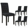 thumbnail image 1 of thksbought Set of 4 Upholstered Fabric Dining Chairs with Button-Tufted Details (Set of 4 Black), 1 of 4